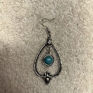 Silver and FauxTurquoise Color New Dangle Earrings New for The Season
